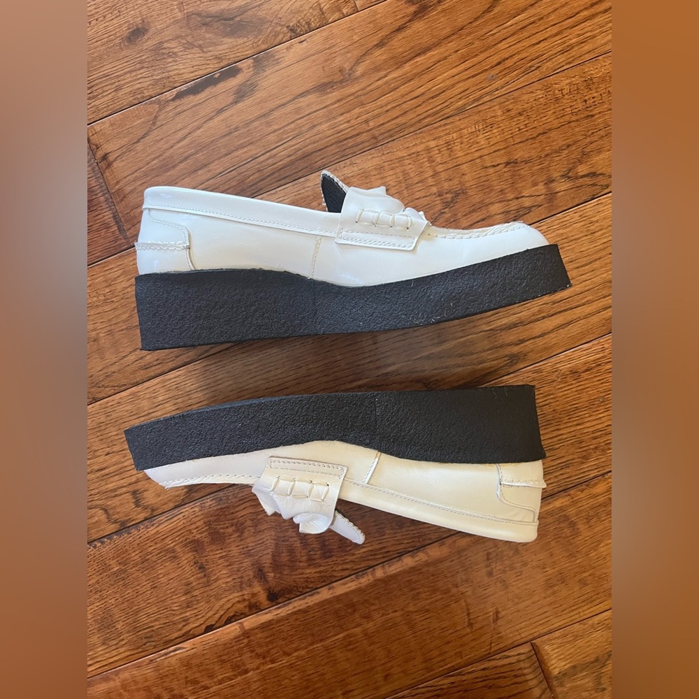 Yohji Yamamoto Loafers Soft Glass Thick Sole White Black Size 7 (2 Japanese) - Picture 10 of 16